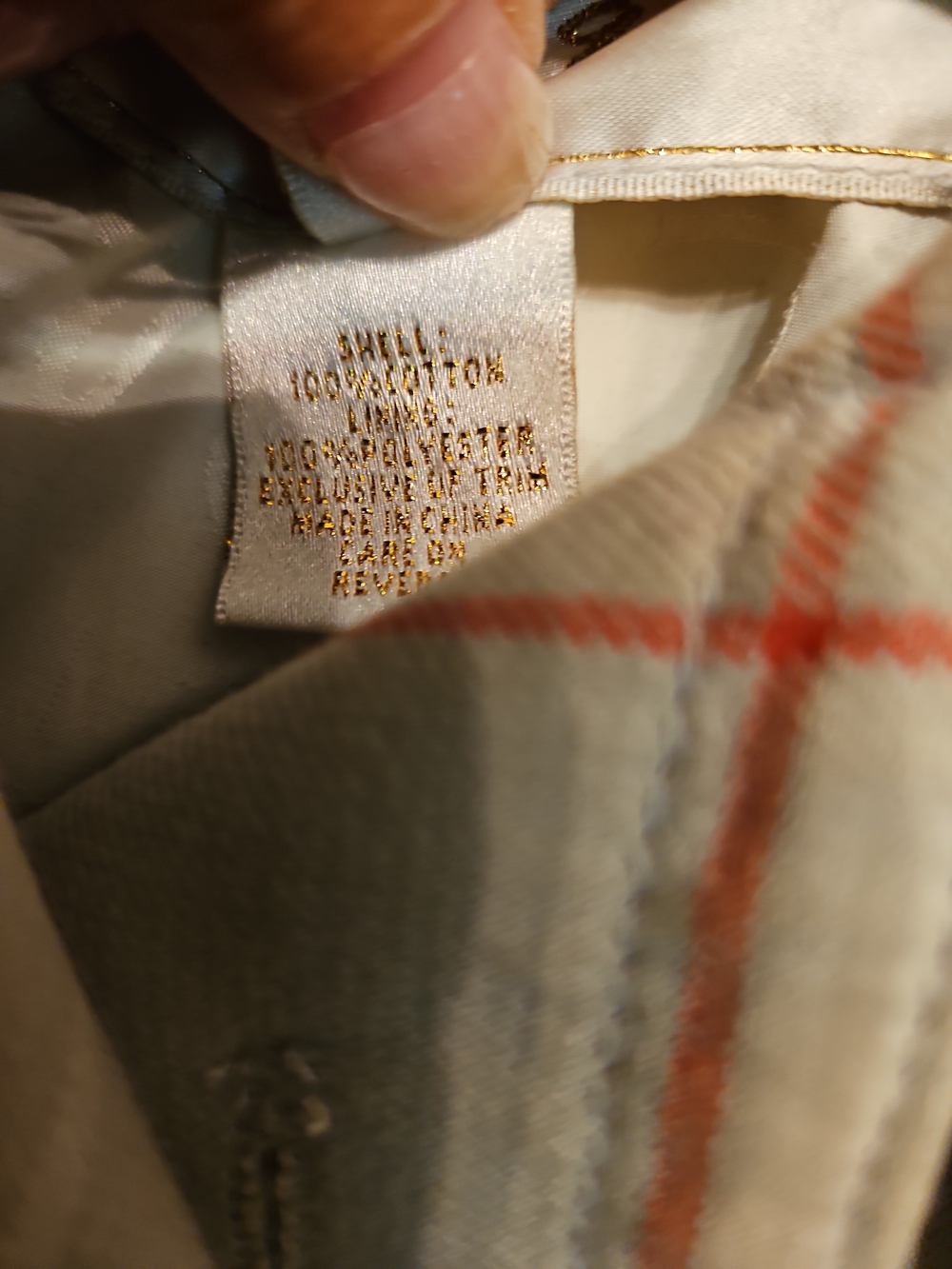 Coach Size 0 Plaid Double-Breasted Trench Coat Cream FLAWS - Picture 3 of 13